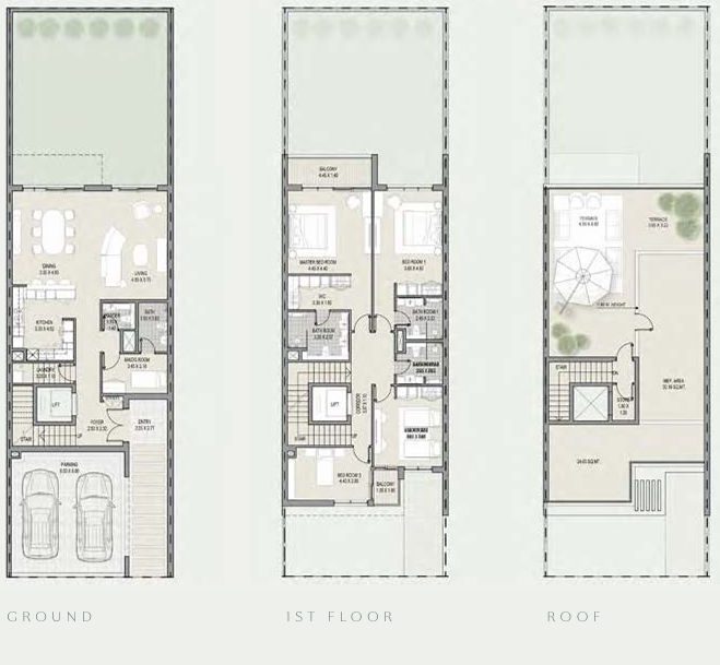 Four Bedroom Townhouse Type C floor plan